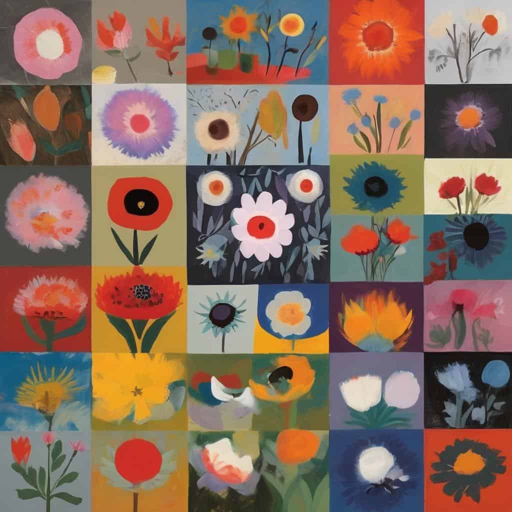 Ζωγραφική με πολύχρωμα ανθάκια, έκφραση συναισθημάτων και ανθρώπινης κατάστασης μέσα από τέχνη.